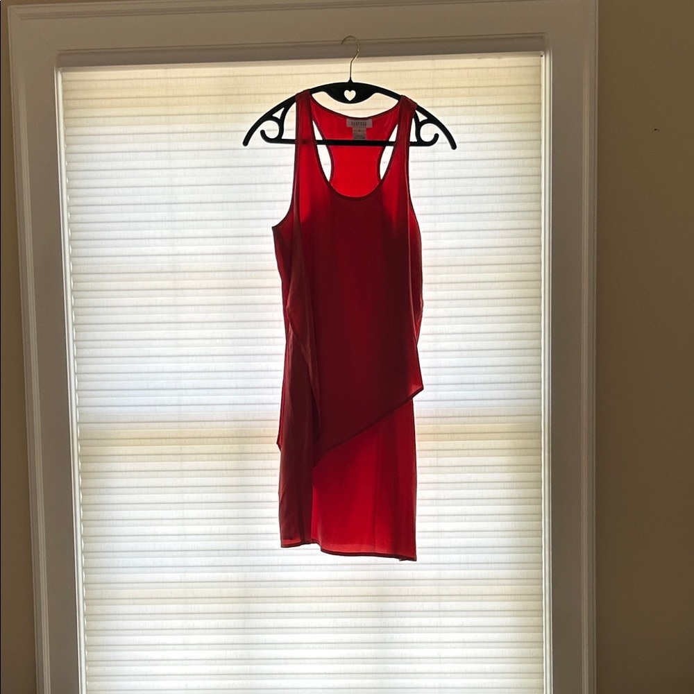 Barneys New York Asymmetrical Red Dress